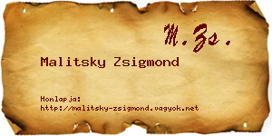 Malitsky Zsigmond névjegykártya
